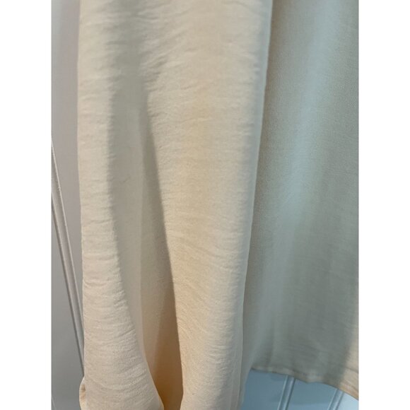 Chenault Womens XL Beige Long Sleeve Button-Up Blouse With Smocked Cuffs - Picture 8 of 12